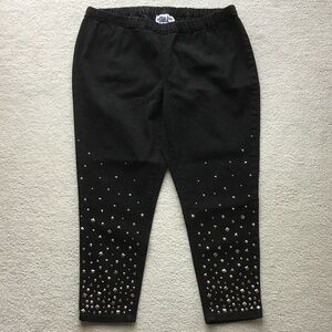 DG2 by DIANE GILMAN BLACK SIZE P2X PANTS WITH SILVER BLING